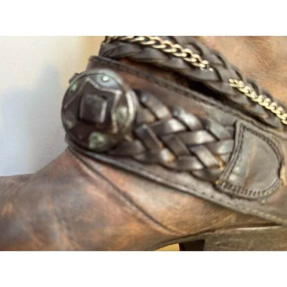 Freebird By Steven FB-Drove Brown Leather Cowboy Boots Womens Sz 9 - Picture 5 of 16